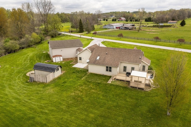 bird's eye view featuring a rural view
