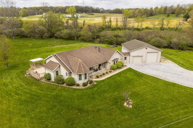 aerial view featuring a rural view
