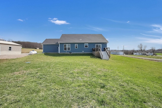 14690 S Perry Rd, Laurelville, OH 43135 - rear view of property with a lawn