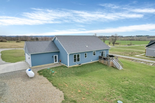 14690 S Perry Rd, Laurelville, OH 43135 - exterior space with a lawn, roof with shingles, and driveway