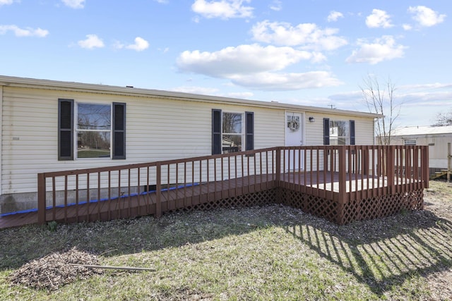 view of front of property featuring a deck