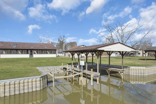 dock area featuring a yard