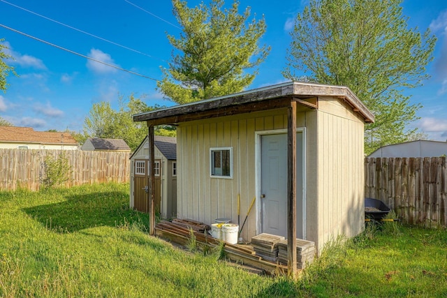 145 Danbury Rd, West Jefferson, OH 43162 - view of shed with a fenced backyard