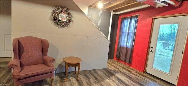 interior space with wood finished floors