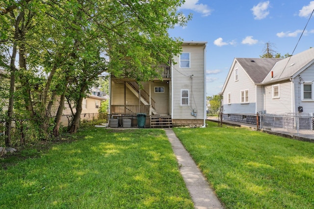 940 Leona Ave, Columbus, OH 43201 - rear view of house featuring stairway and a deck