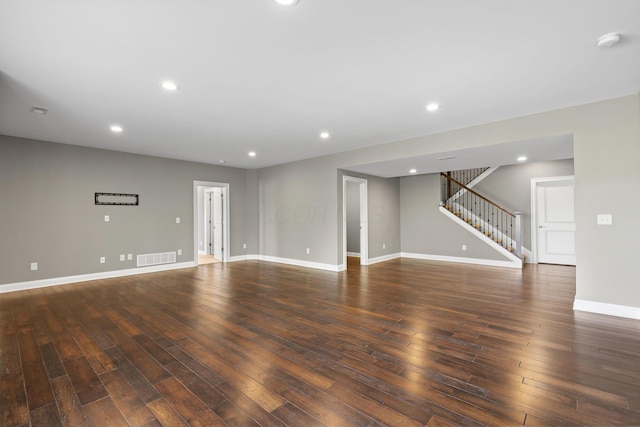 1462 Dogwood Loop, Powell, OH 43065 - spare room with hardwood / wood-style floors, stairs, and recessed lighting