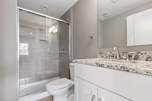 1462 Dogwood Loop, Powell, OH 43065 - full bath featuring toilet, vanity, a stall shower, and visible vents