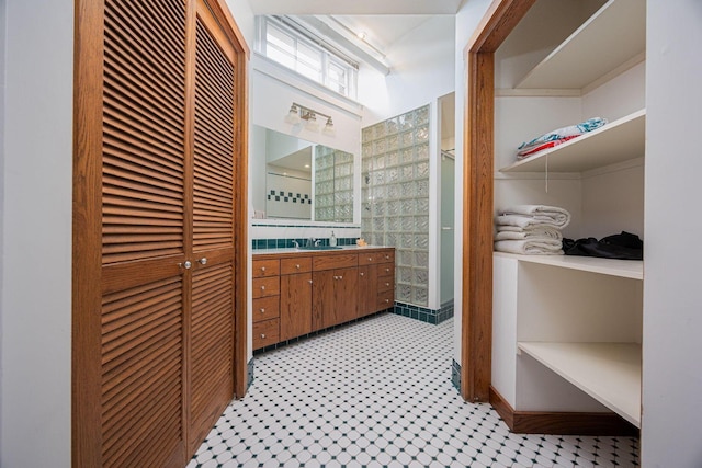 108 W Main St, Glenford, OH 43739 - bathroom featuring tile patterned floors and vanity