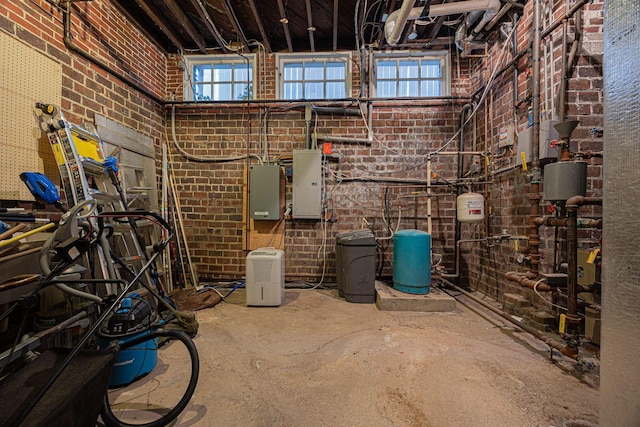 108 W Main St, Glenford, OH 43739 - below grade area with electric panel and brick wall