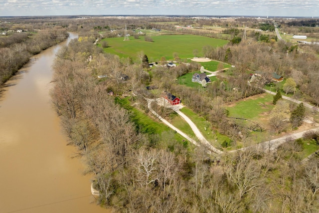 drone / aerial view with a rural view