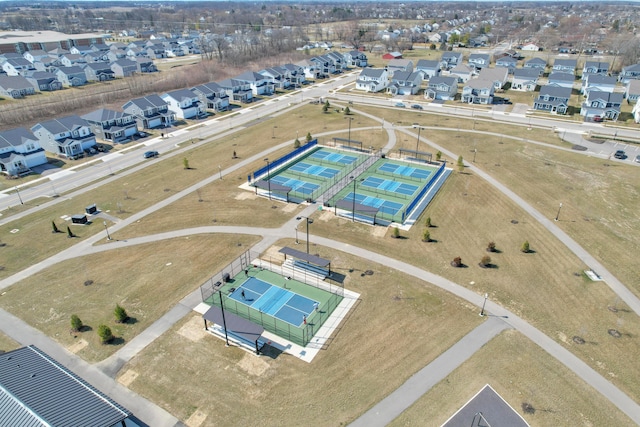 aerial view with a residential view