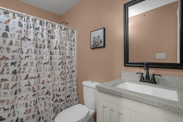 19643 Big Pine Rd, Laurelville, OH 43135 - full bath with curtained shower, toilet, and vanity