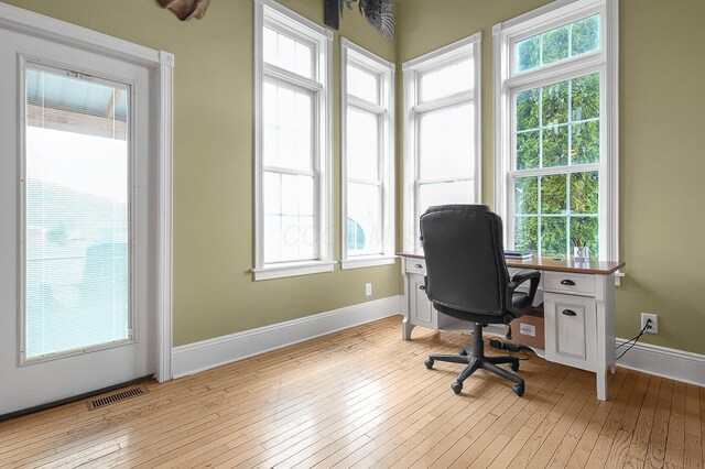 19643 Big Pine Rd, Laurelville, OH 43135 - office featuring light wood-type flooring, visible vents, and baseboards