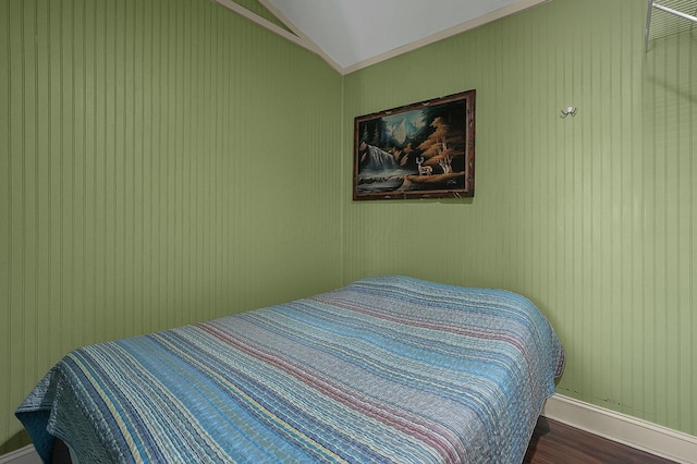 19643 Big Pine Rd, Laurelville, OH 43135 - bedroom with baseboards, lofted ceiling, and wood finished floors