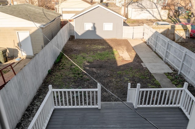 exterior space with a fenced backyard