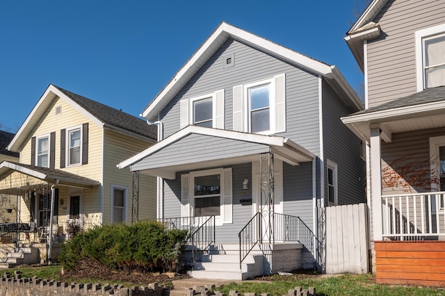 view of front of property with a porch