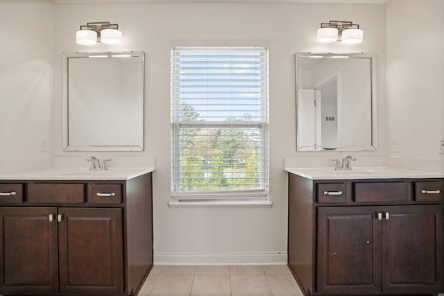 5388 Middlebury Lp, Lewis Center, OH 43035 - bathroom with tile patterned flooring, a sink, and two vanities