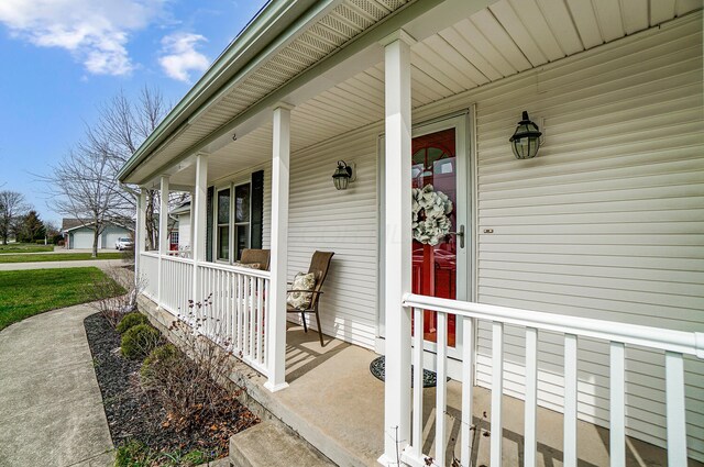 entrance to property with a porch