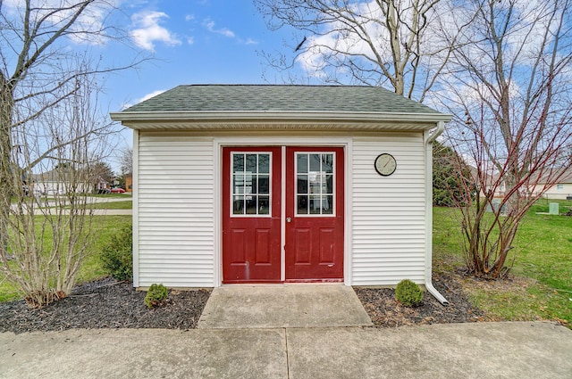 view of outbuilding with an outbuilding