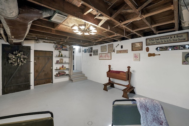 28 John St, Mount Sterling, OH 43143 - unfinished below grade area with stairway