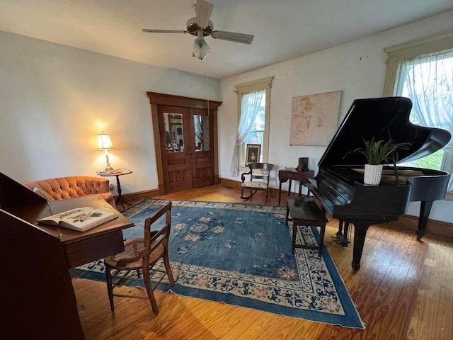 4175 Reynoldsburg Baltimore Rd NW, Baltimore, OH 43105 - sitting room with wood finished floors, a ceiling fan, and baseboards