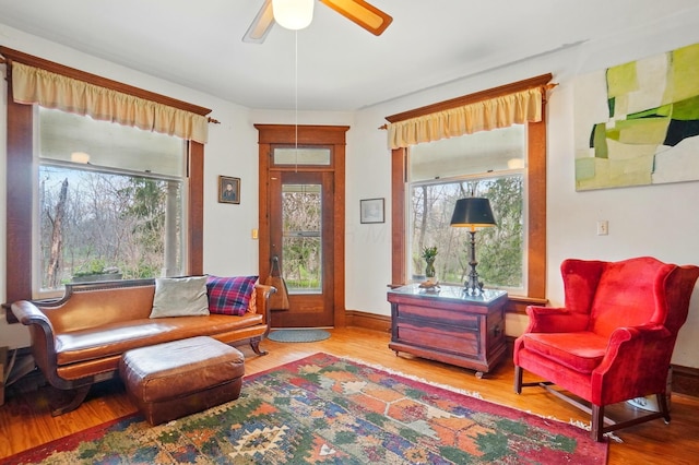 4175 Reynoldsburg Baltimore Rd NW, Baltimore, OH 43105 - sitting room with wood finished floors, a healthy amount of sunlight, and ceiling fan