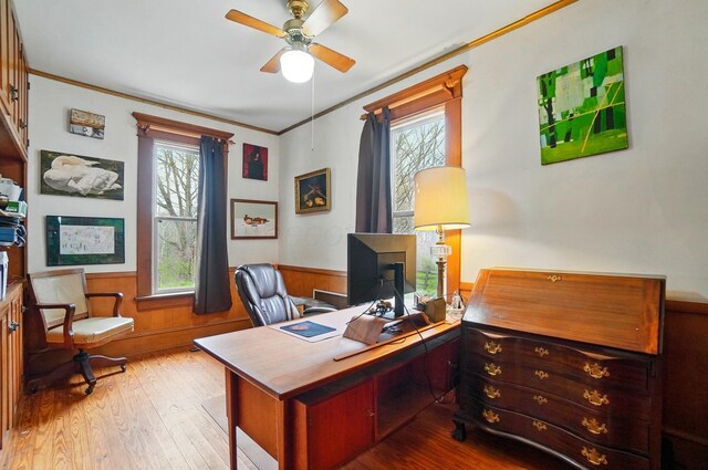 4175 Reynoldsburg Baltimore Rd NW, Baltimore, OH 43105 - office space featuring crown molding, plenty of natural light, ceiling fan, and wood-type flooring