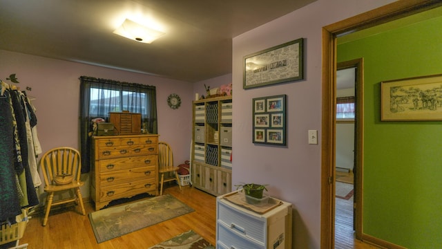 living area featuring wood finished floors