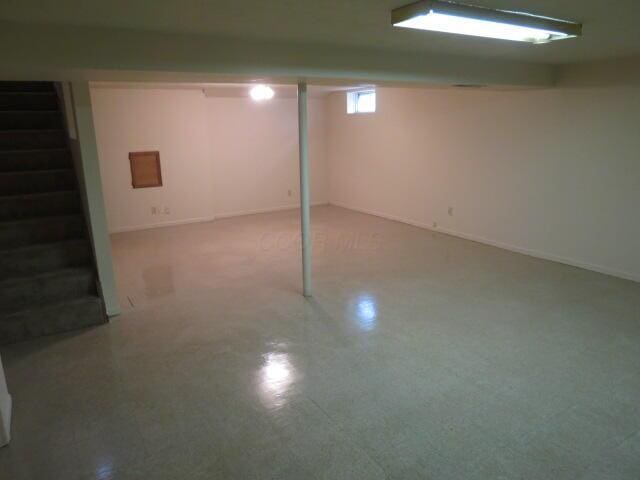 basement with stairway