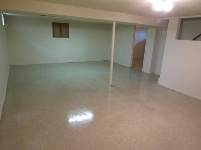 view of finished basement