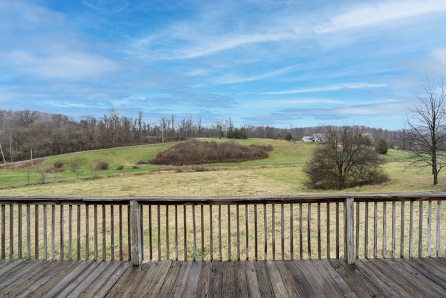deck with a rural view