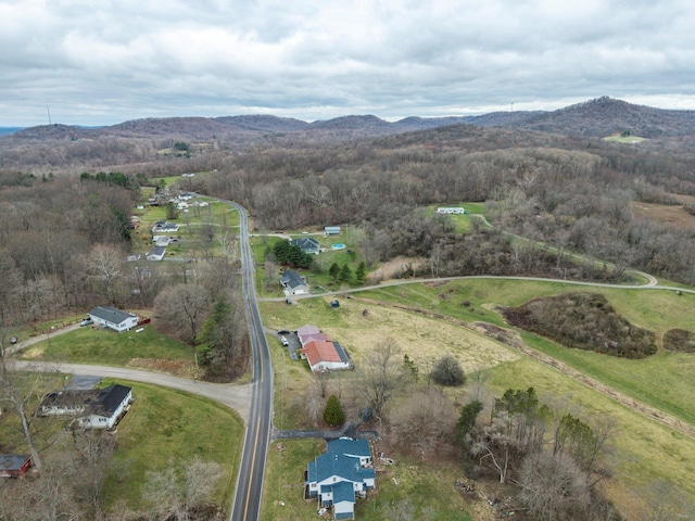 drone / aerial view with a mountain view