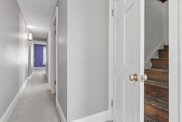 1542 S 4th St, Columbus, OH 43207 - hall featuring carpet, stairs, and baseboards