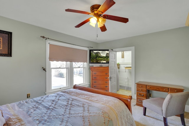 123 Campbell St, Delaware, OH 43015 - bedroom featuring connected bathroom and ceiling fan