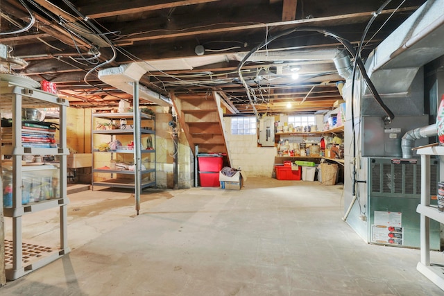 123 Campbell St, Delaware, OH 43015 - basement with heating unit and electric panel
