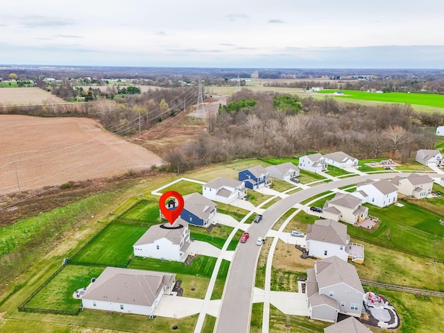 birds eye view of property with a residential view