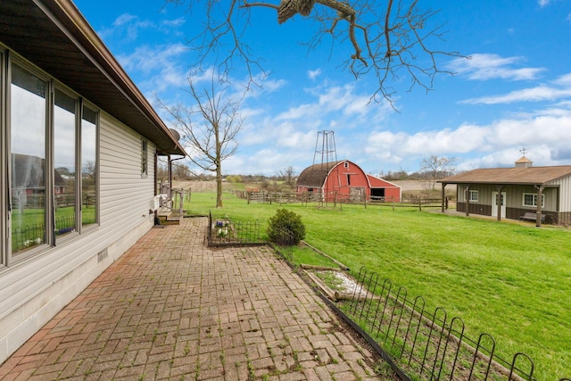 14963 Payne Rd, Marysville, OH 43040 - view of patio / terrace with an outbuilding, fence, and a barn