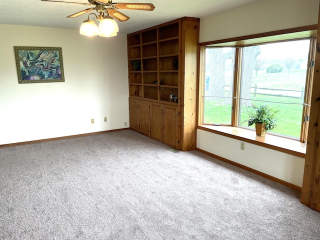 14963 Payne Rd, Marysville, OH 43040 - spare room with baseboards, ceiling fan, and light carpet