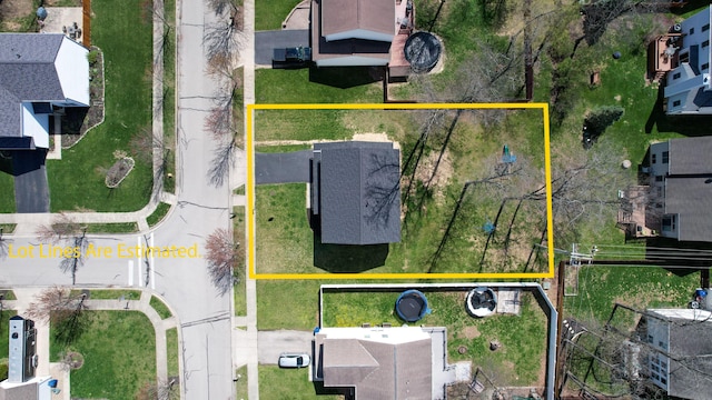 aerial view featuring a residential view