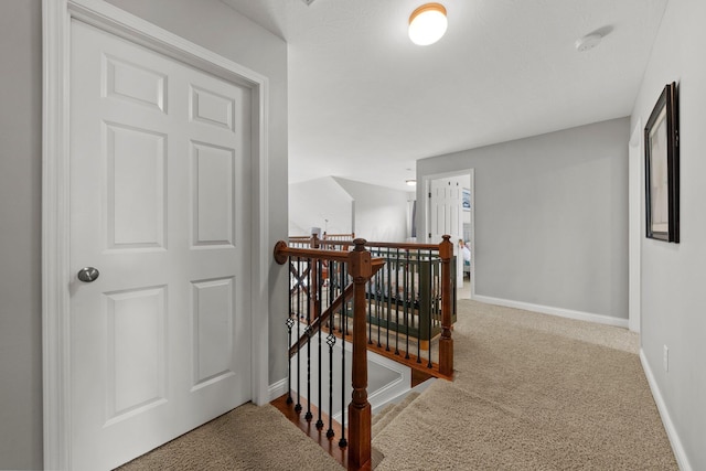 4600 Hirth Hill Rd E, Grove City, OH 43123 - hall featuring baseboards, an upstairs landing, and carpet