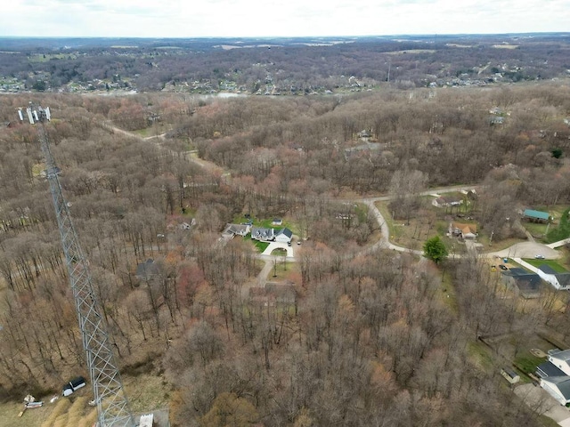 aerial view featuring a forest view