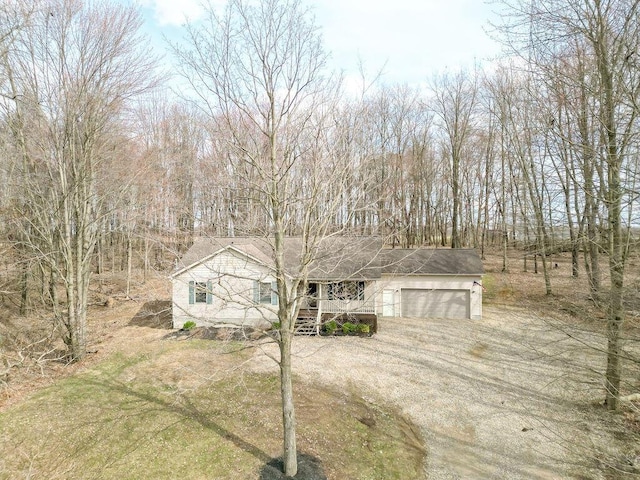 exterior space featuring driveway and a garage