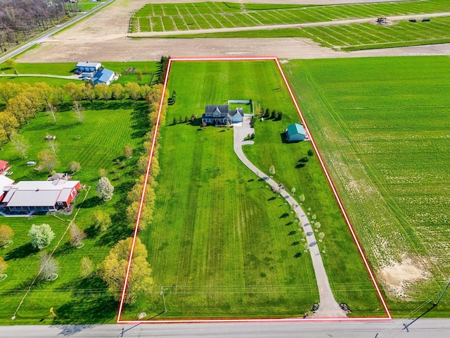 bird's eye view featuring a rural view