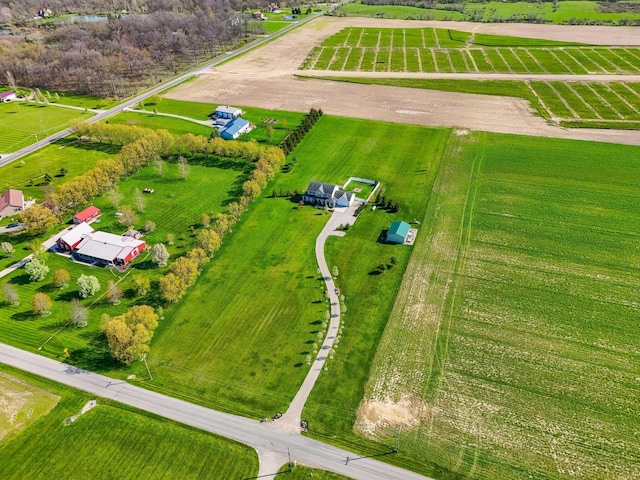 aerial view with a rural view