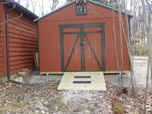 view of shed