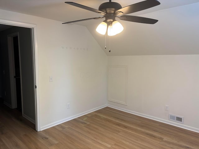 7326 State Route 19 Unit 2, Lot 321, Mount Gilead, OH 43338 - additional living space featuring lofted ceiling, ceiling fan, wood finished floors, and baseboards