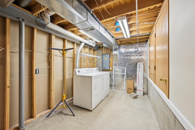 3092 Andrew James Dr, Hilliard, OH 43026 - unfinished below grade area with washer and clothes dryer and electric panel