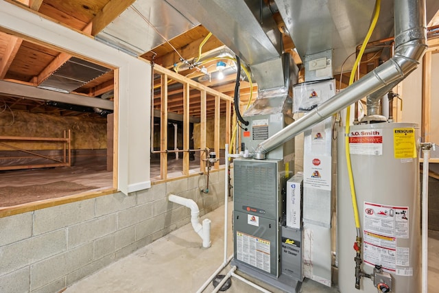 3092 Andrew James Dr, Hilliard, OH 43026 - utility room with gas water heater and heating unit