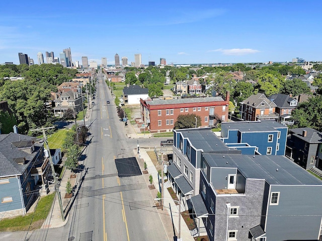 bird's eye view with a view of city