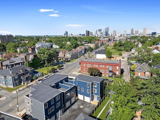 bird's eye view with a view of city